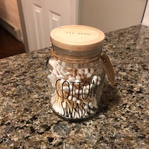 Rae Dunn COTTON SWABS Glass Jar